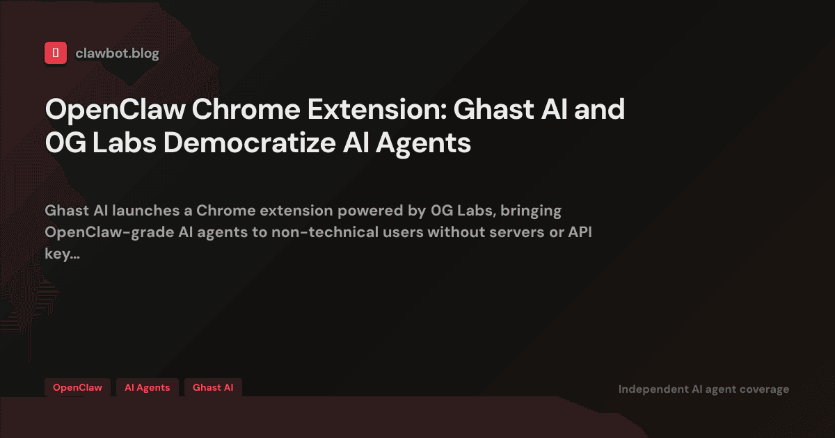 OpenClaw Chrome Extension: Ghast AI and 0G Labs Democratize AI Agents ...