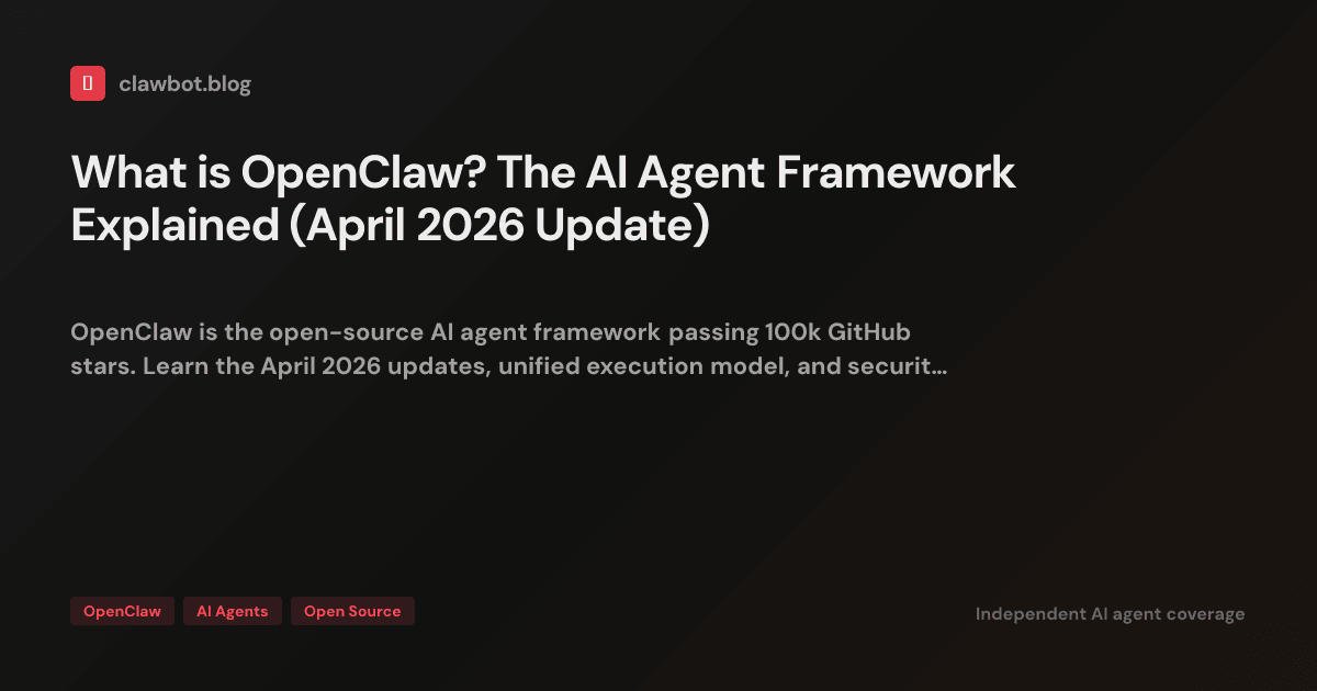 What is OpenClaw? The AI Agent Framework Explained (April 2026 Update ...